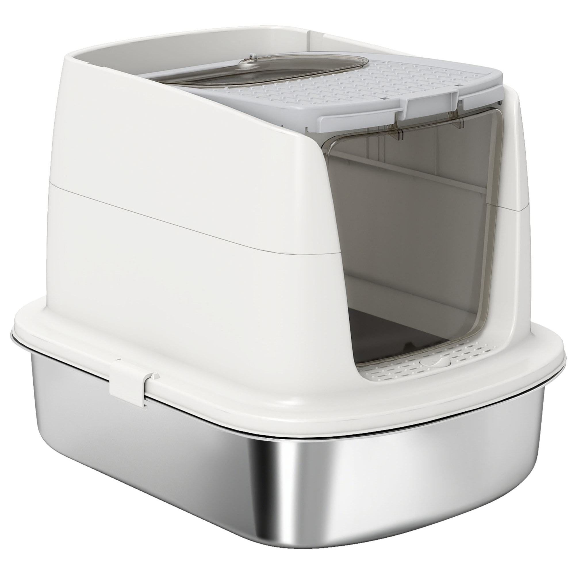 Maison de toilette fermée bac acier inox filtre désodorisant pelle porte trappe