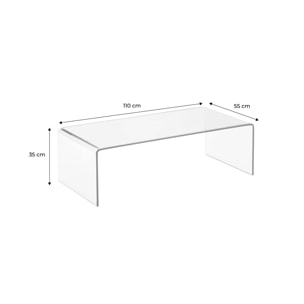 Table basse rectangulaire verre trempé GLINTZ
