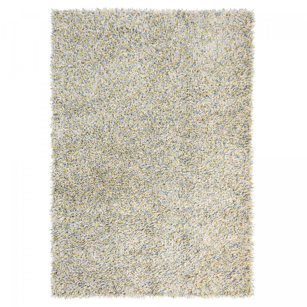 Tapis shaggy tufté en laine motif faux uni OLEL