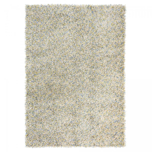 Tapis shaggy tufté en laine motif faux uni OLEL