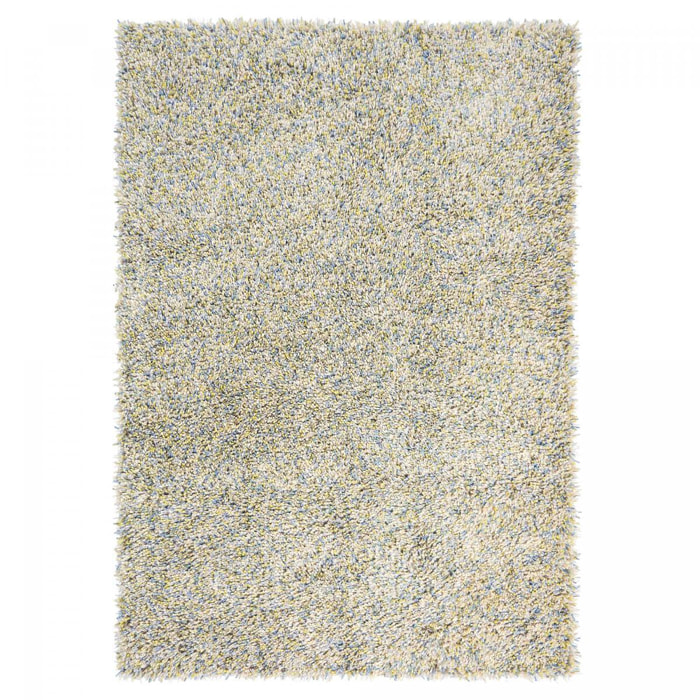 Tapis shaggy tufté en laine motif faux uni OLEL