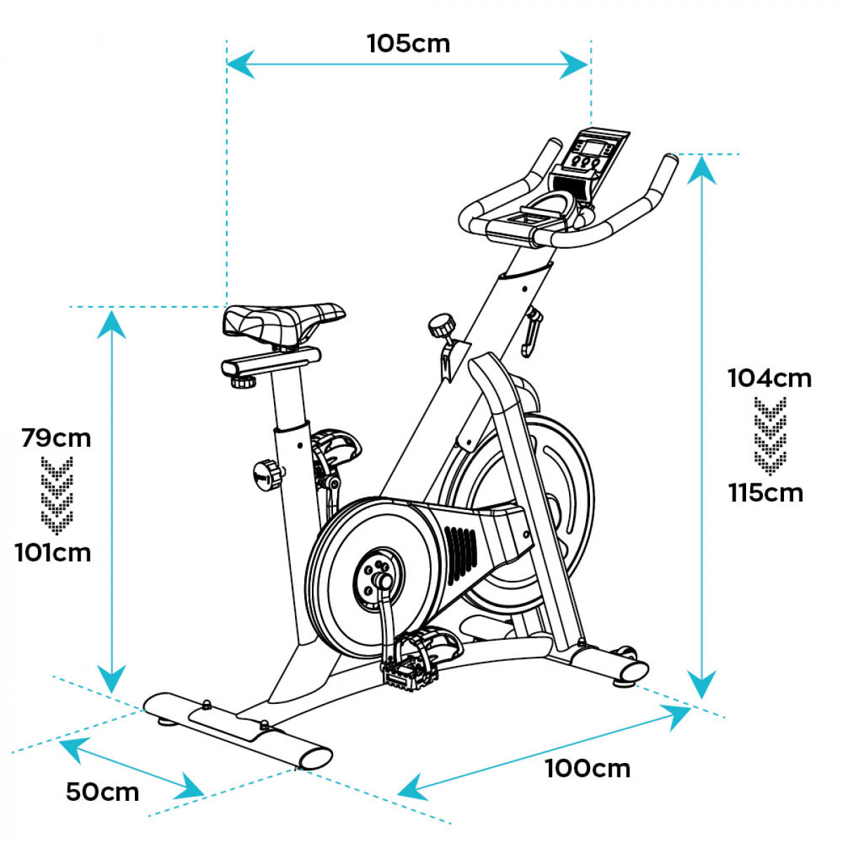 EDGE 1600 - Cyclette da corsa professionale con volano da 16 kg a resistenza magnetica, display LCD, software di monitoraggio