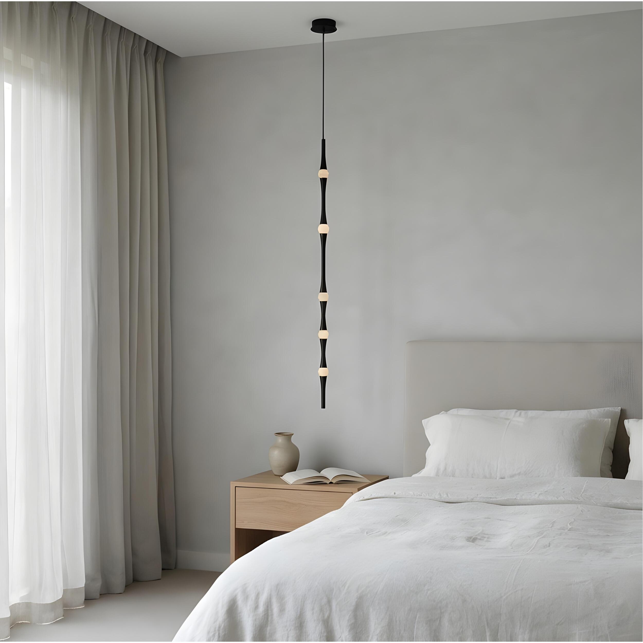 LEDS C4 Colgante Dew Vertical 992mm LED 13 Blanco cálido - 2700K DALI Negro 782lm