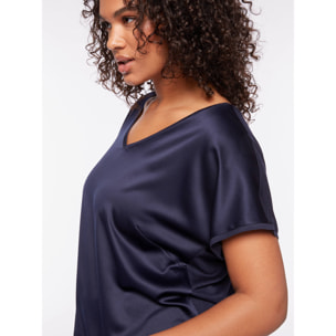 Fiorella Rubino - T-shirt in due tessuti - Blu