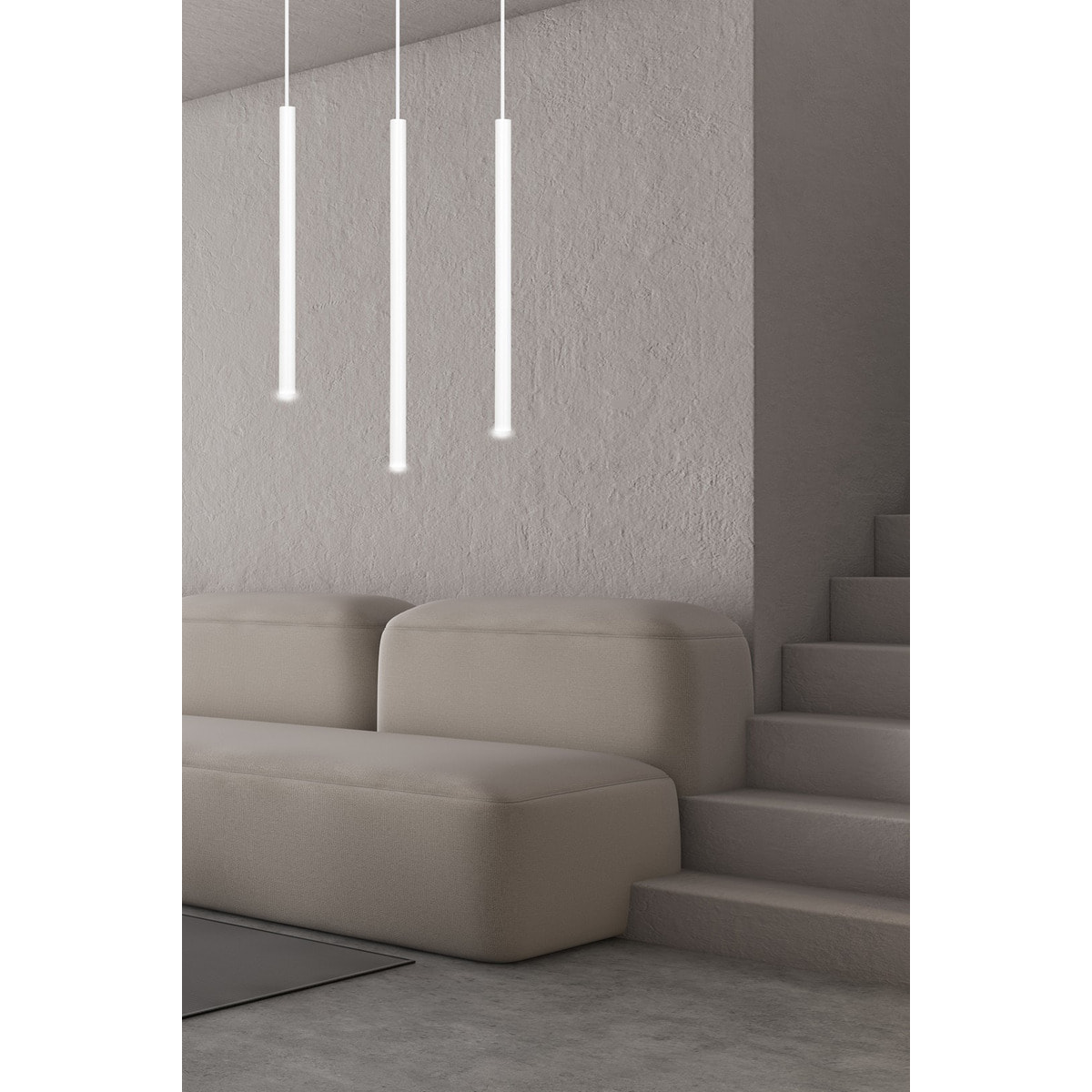 Lampada a sospensione Selter in acciaio bianco opaco