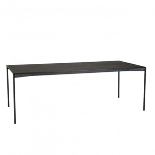 DALY - Table à manger rectangulaire noire 220x100cm piètement métal