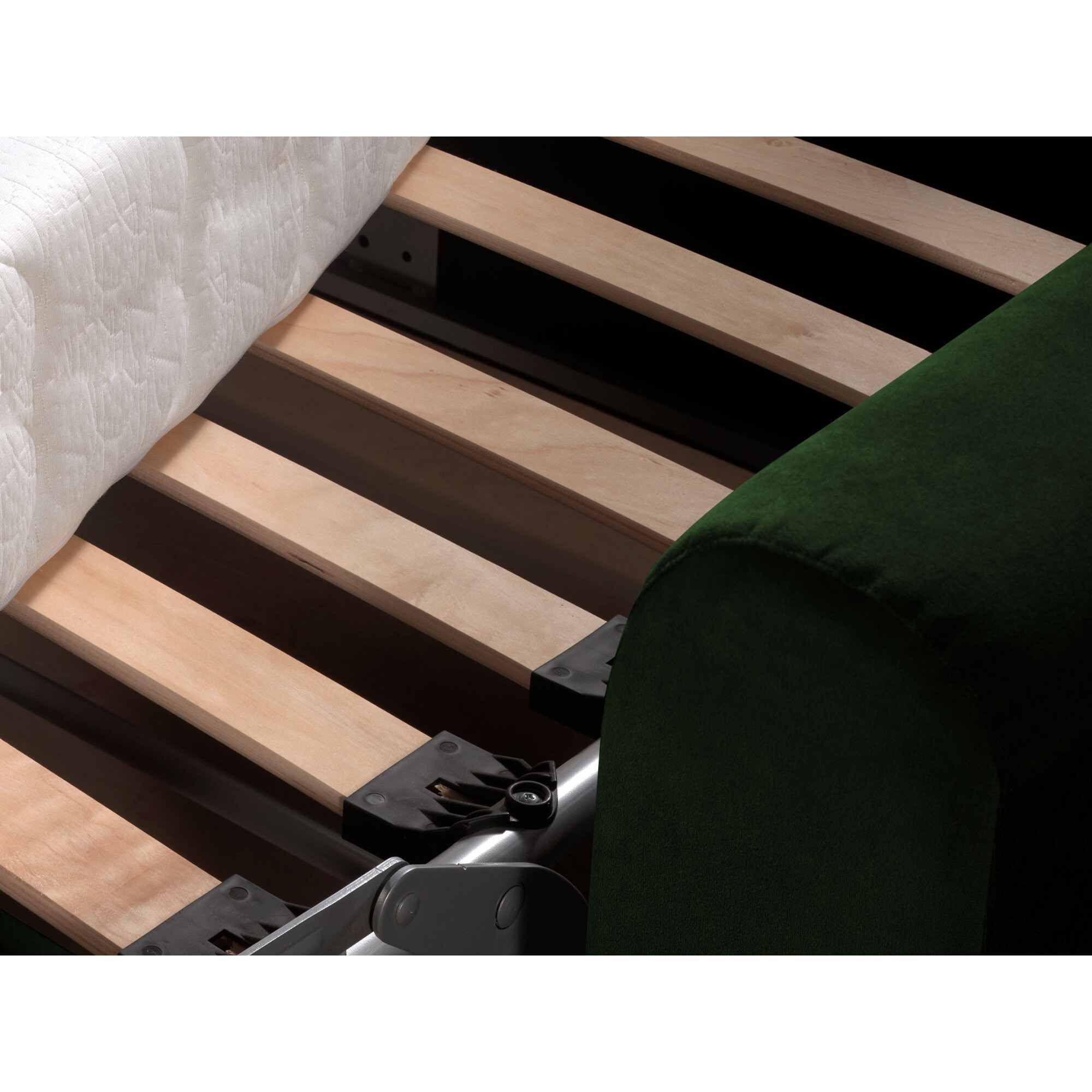 Owen - canapé 3 places convertible express couchage quotidien 140 cm matelas 12 cm en velours - Vert