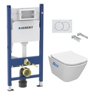 Pack Bâti-support + WC sans bride Roca Gap + Abattant slim, softclose + Plaque blanche (GAPGEB3)