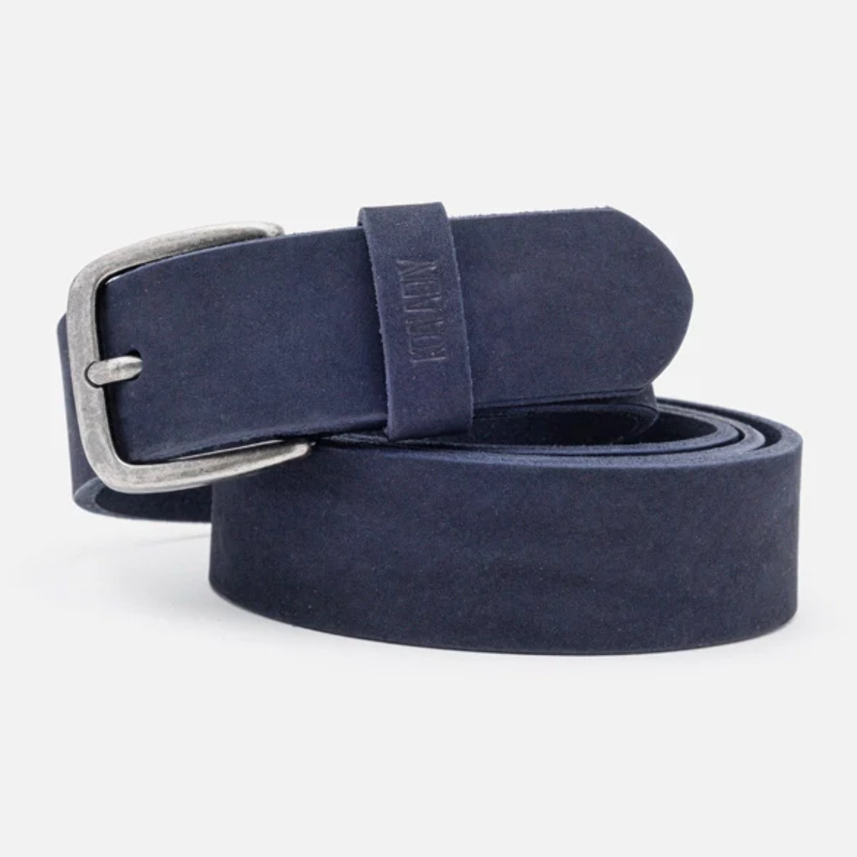 Cinturón Piel con Hebilla Azul Marino - Kai