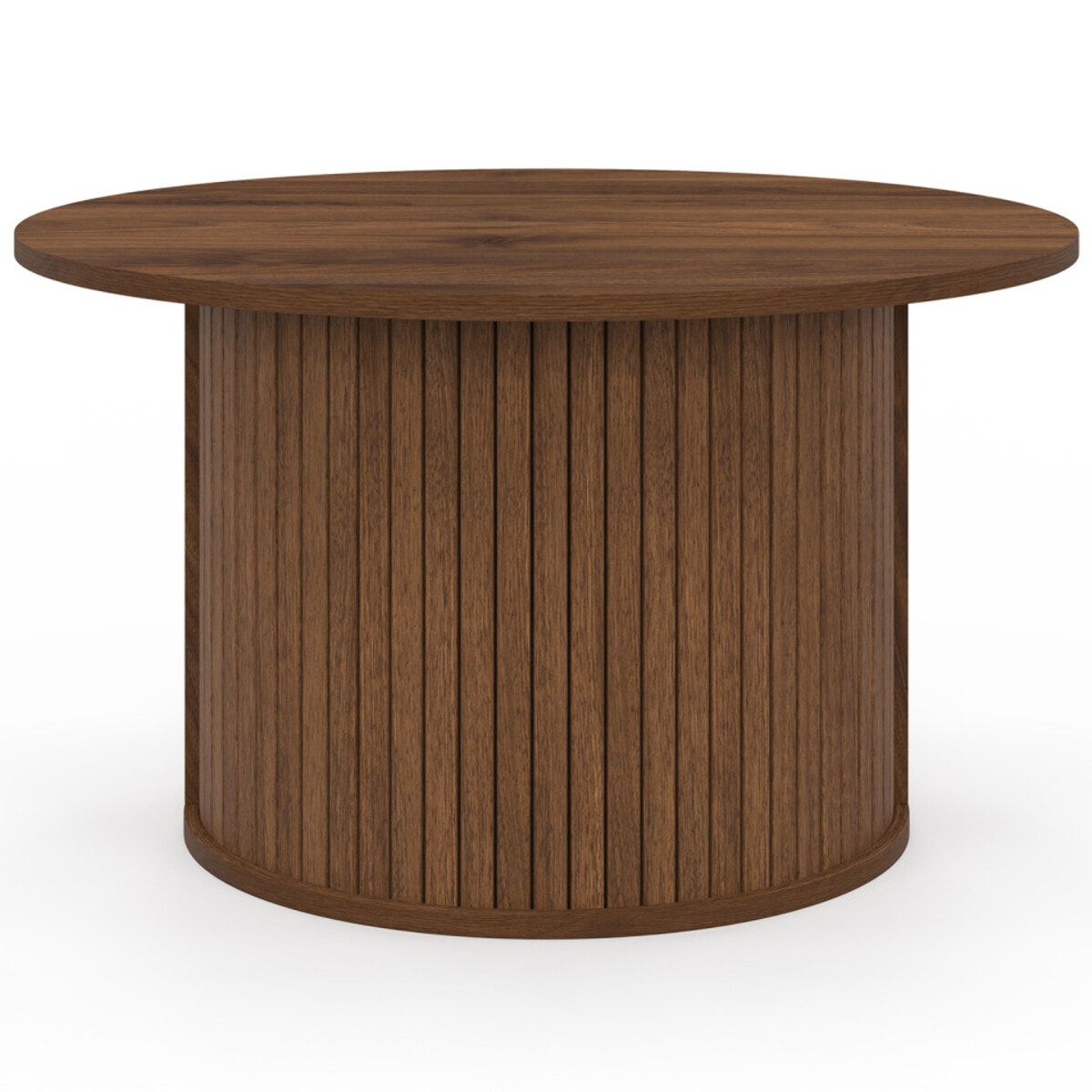 Table basse ronde Albane effet noyer Ø70cm