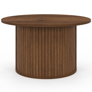 Table basse ronde Albane effet noyer Ø70cm