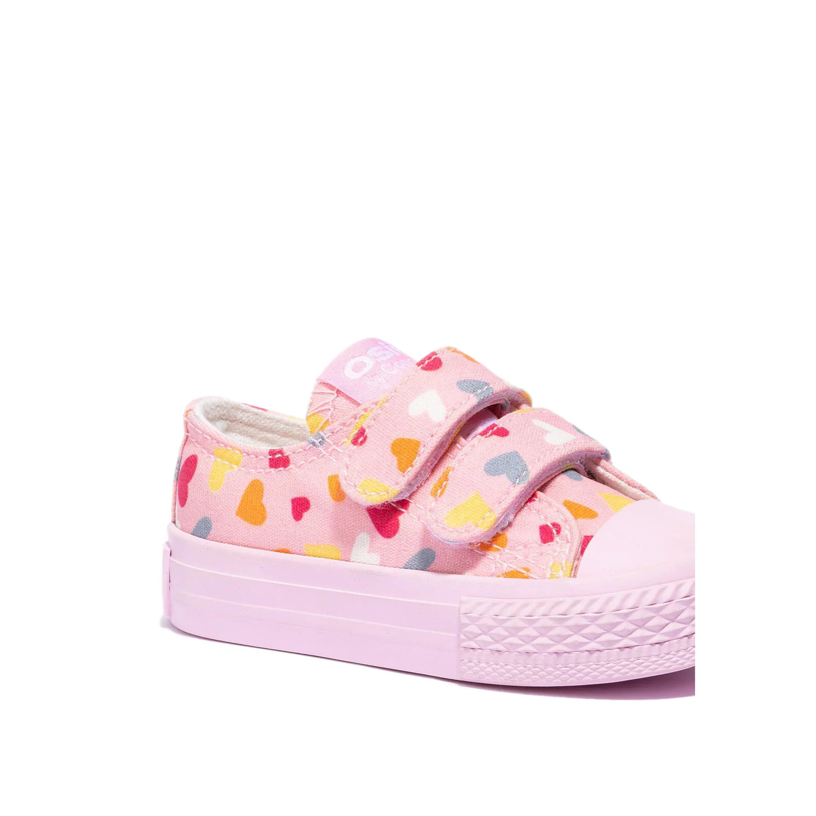Zapatillas De Bebé Lona Estampado Corazón Rosa