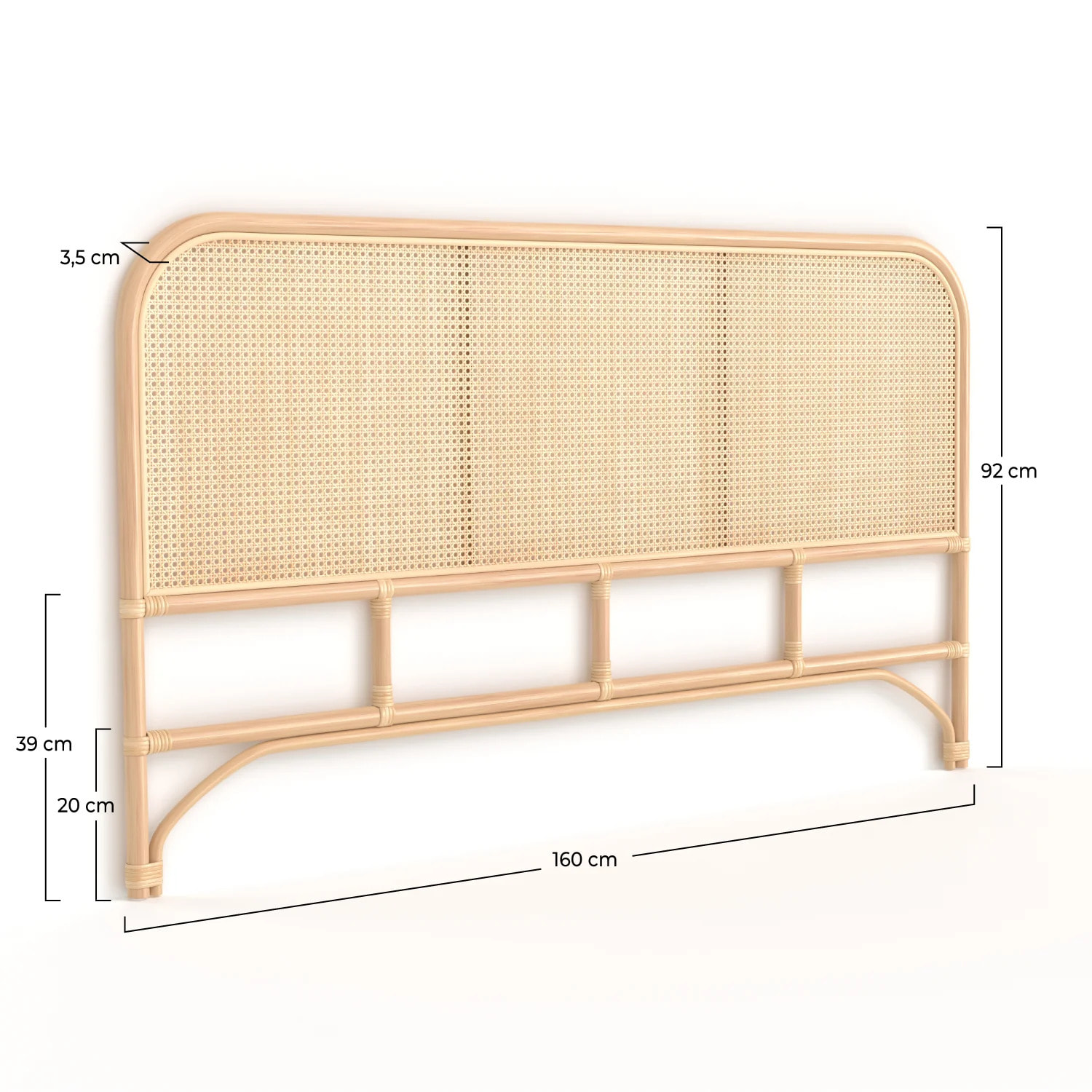 Tête de lit en rotin et cannage 160 cm - Naïra