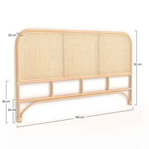 Tête de lit en rotin et cannage 160 cm - Naïra
