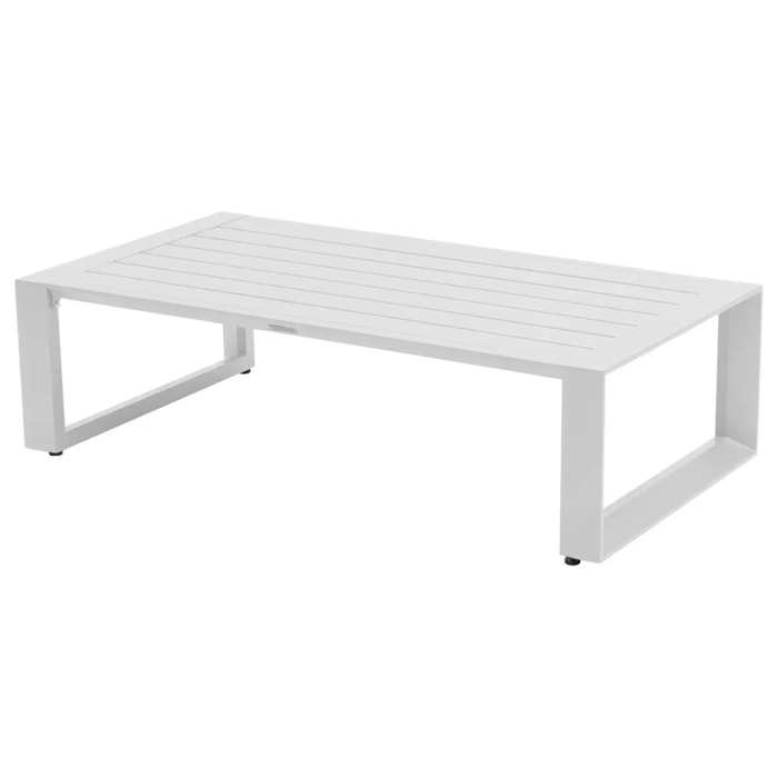 Table basse de jardin rectangulaire Allure Gris minéral & Blanc