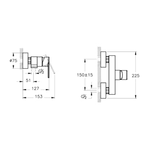 Flow Soft mitigeur douche à levier, sans vidage, chrome (A43088)