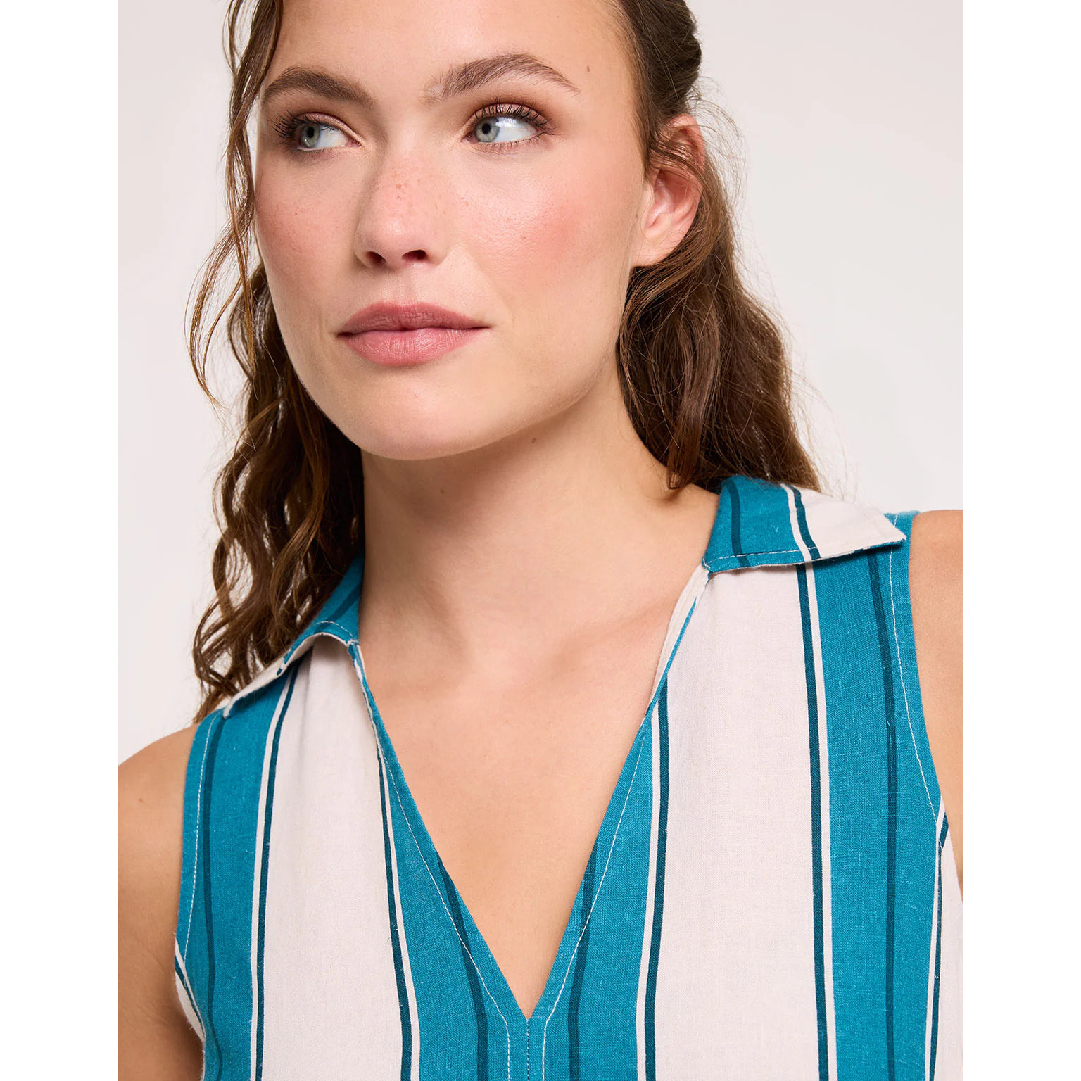 Vestido Midi Turquesa Rayas - Dianes