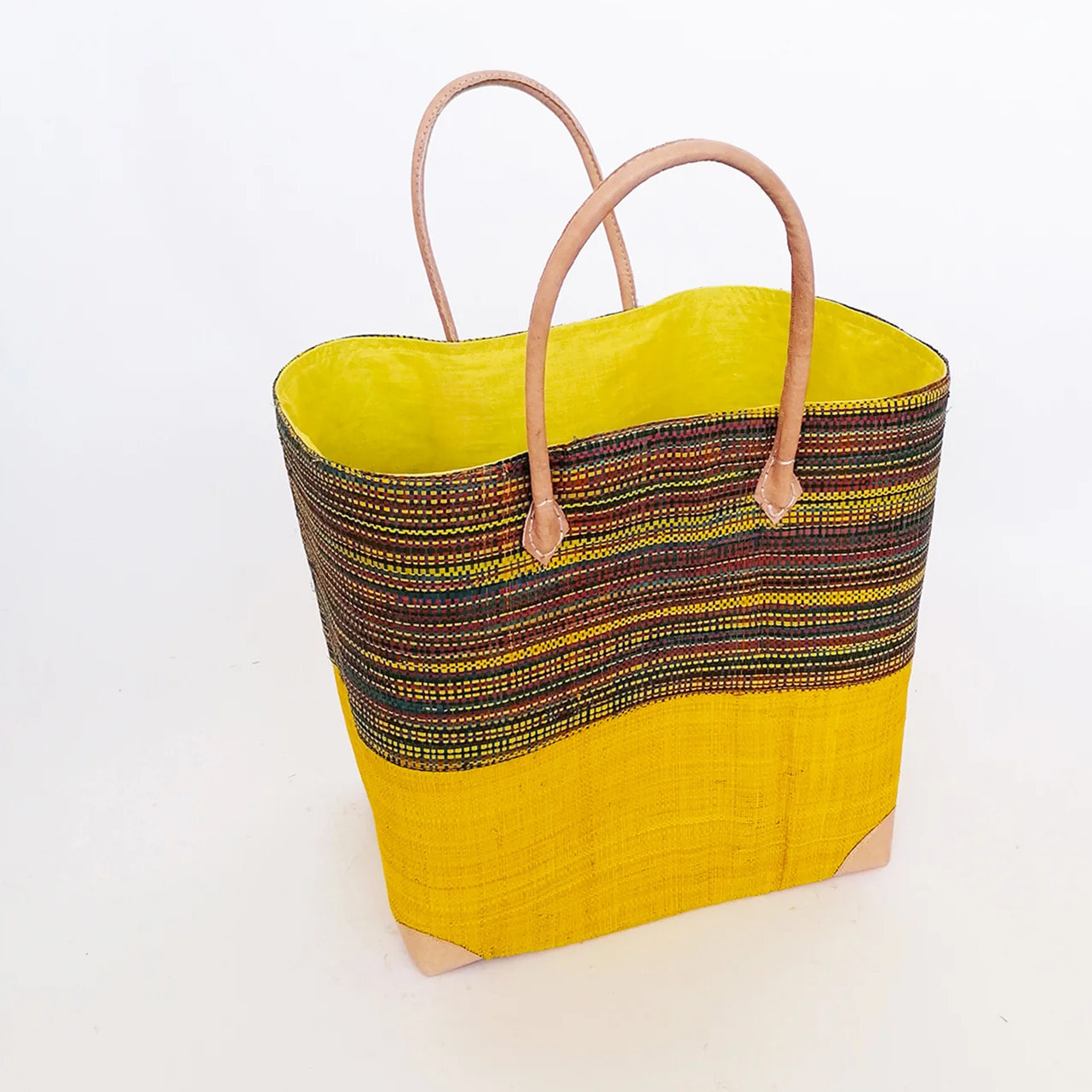 Panier artisanal de Madagascar - Tsivory SGM Safran avec pochon