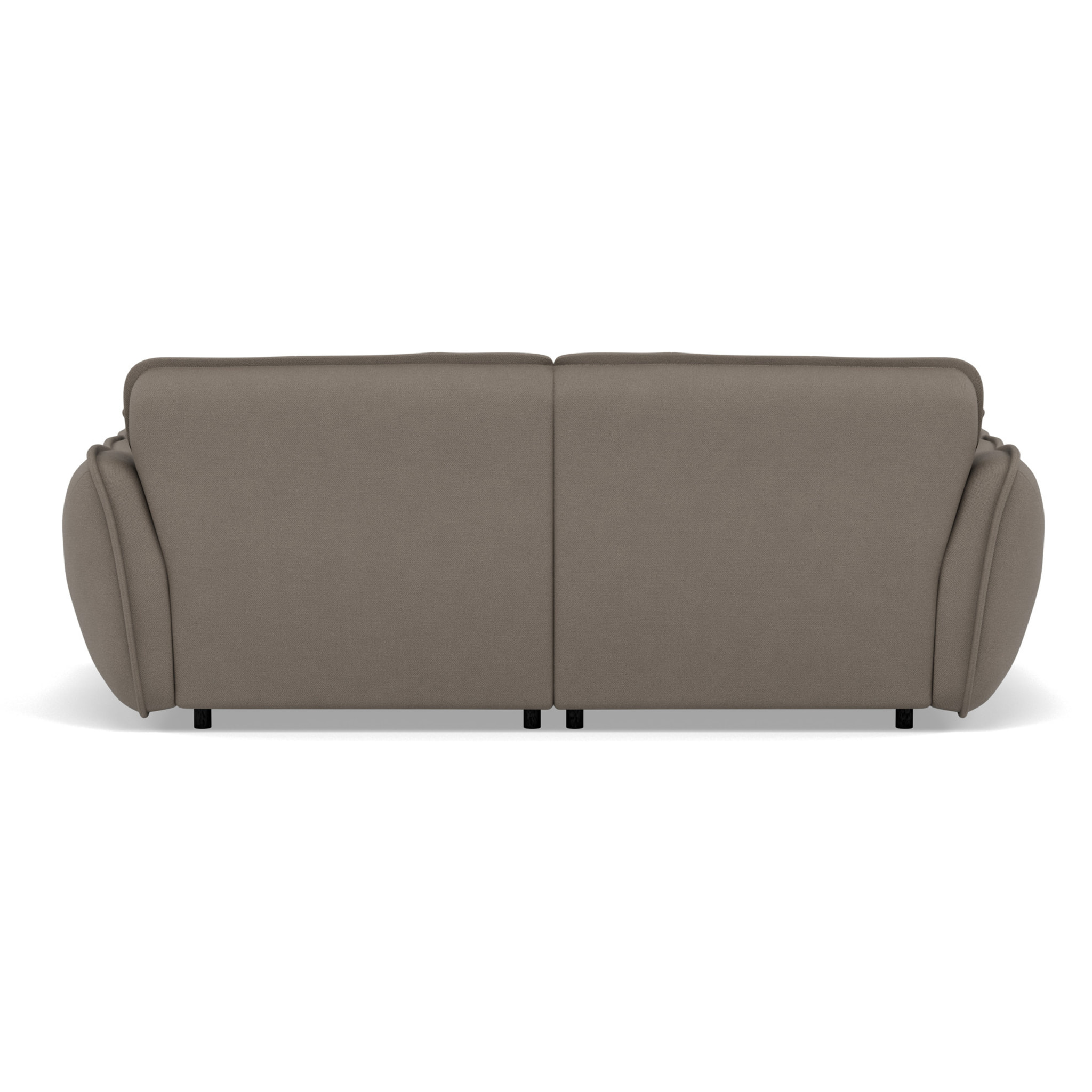 Thais - canapé droit 4 places avec double méridienne assise profonde en tissu texturé - Gris clair