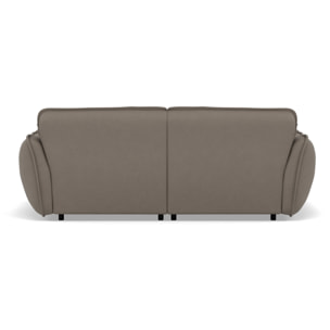 Thais - canapé droit 4 places avec double méridienne assise profonde en tissu texturé - Gris clair