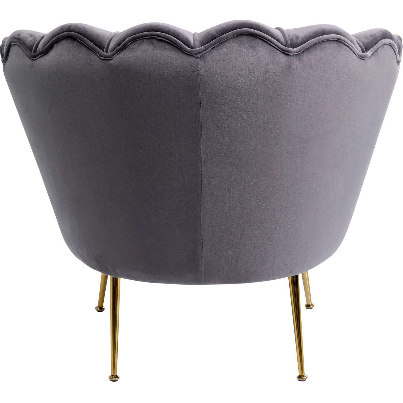 Fauteuil Water Lily velours gris et acier doré Kare Design