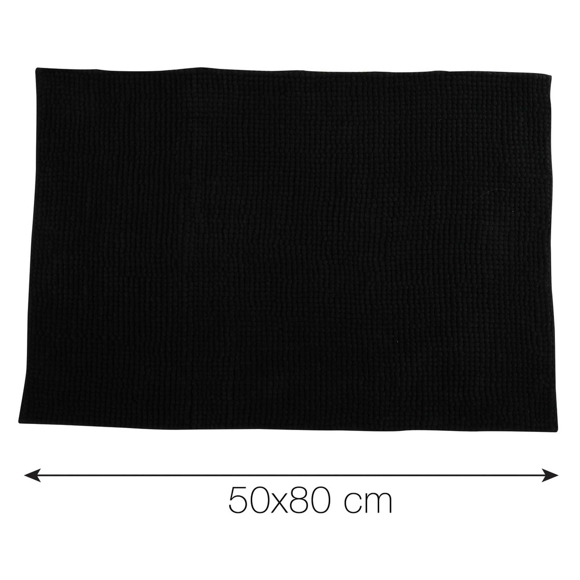 ALFOMBRA DE BAÑO CHENILLE 50X80 CM NEGRO