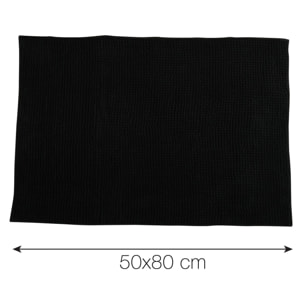 ALFOMBRA DE BAÑO CHENILLE 50X80 CM NEGRO
