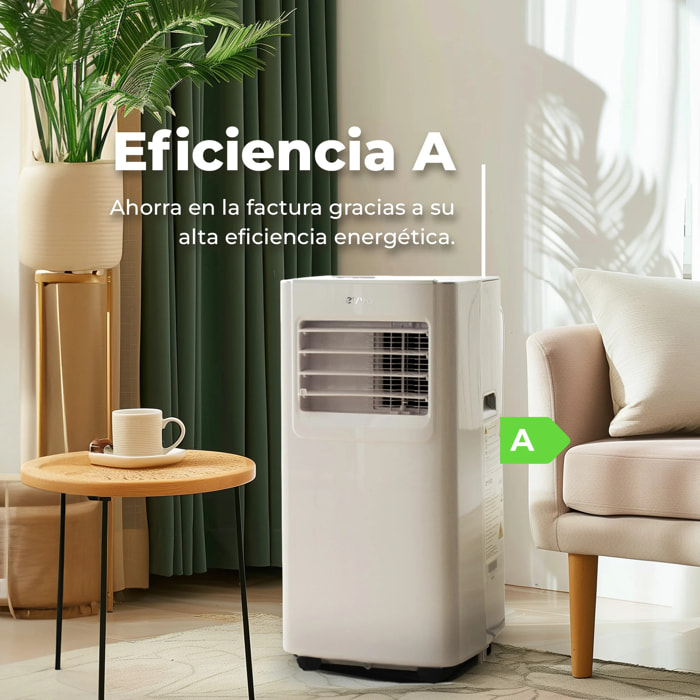 EVVO Aire Acondicionado Portatil 3 in 1 Clima P7, silencioso, 7.000 BTU, con Mando a Distancia, Superficie 15m2, Clase energética A, Blanco