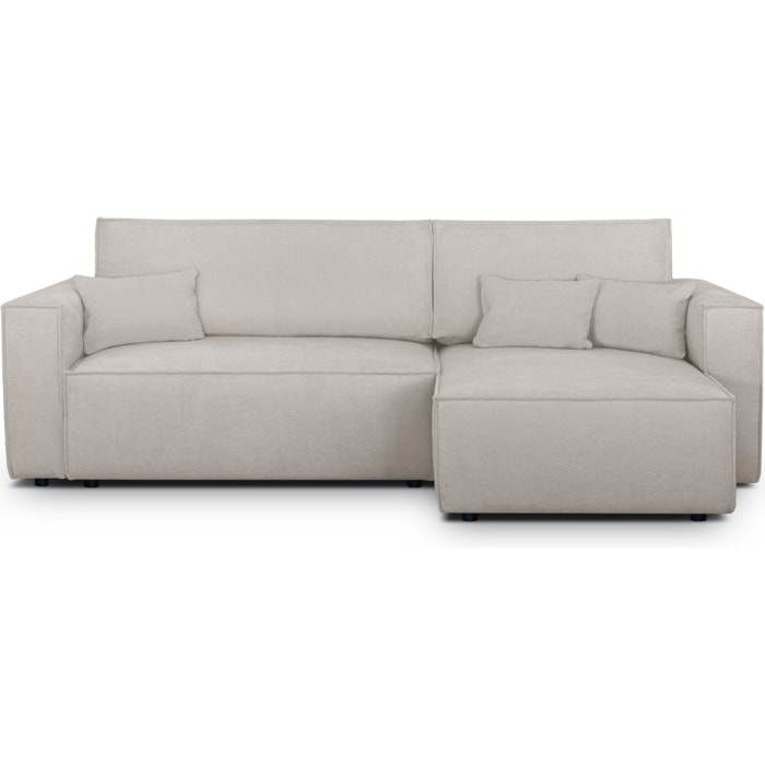 Canapé d'angle convertible 4 places en tissu chenille - LIVIA