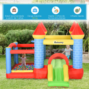 Castillo Hinchable con Tobogán y Cama de Salto para Niños 300x275x210 cm