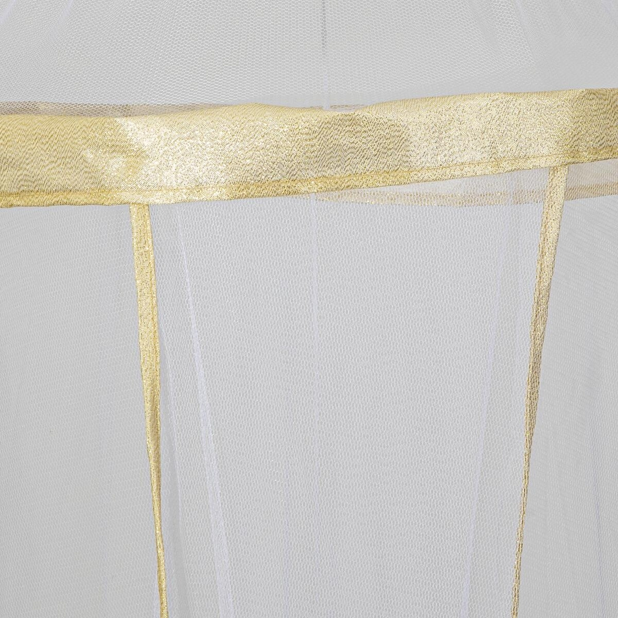 Dosel para cama infantil blanco y dorado