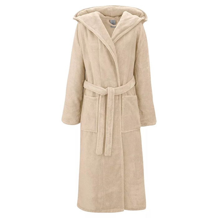 Peignoir coton mélangé 300 g/m² uni ecru Teddy angora