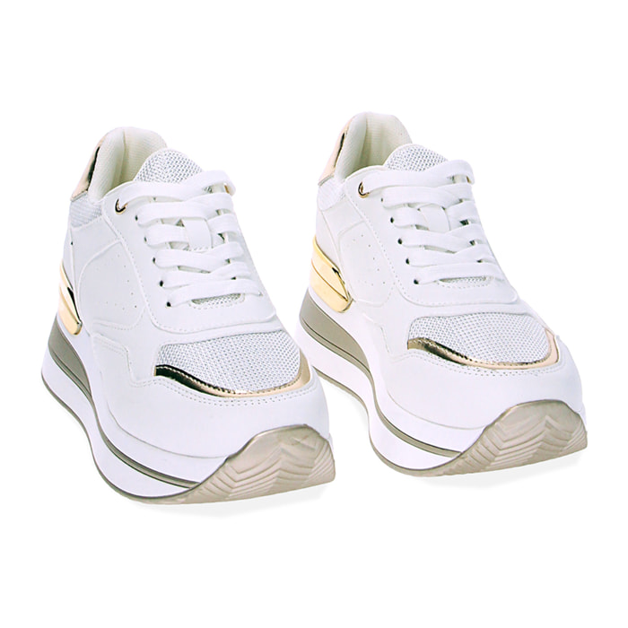 Sneakers bianco oro