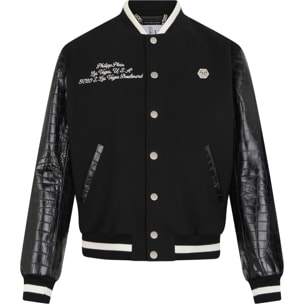 PHILIPP PLEIN Varsity Bomber Cocco Sleeves Las Vegas