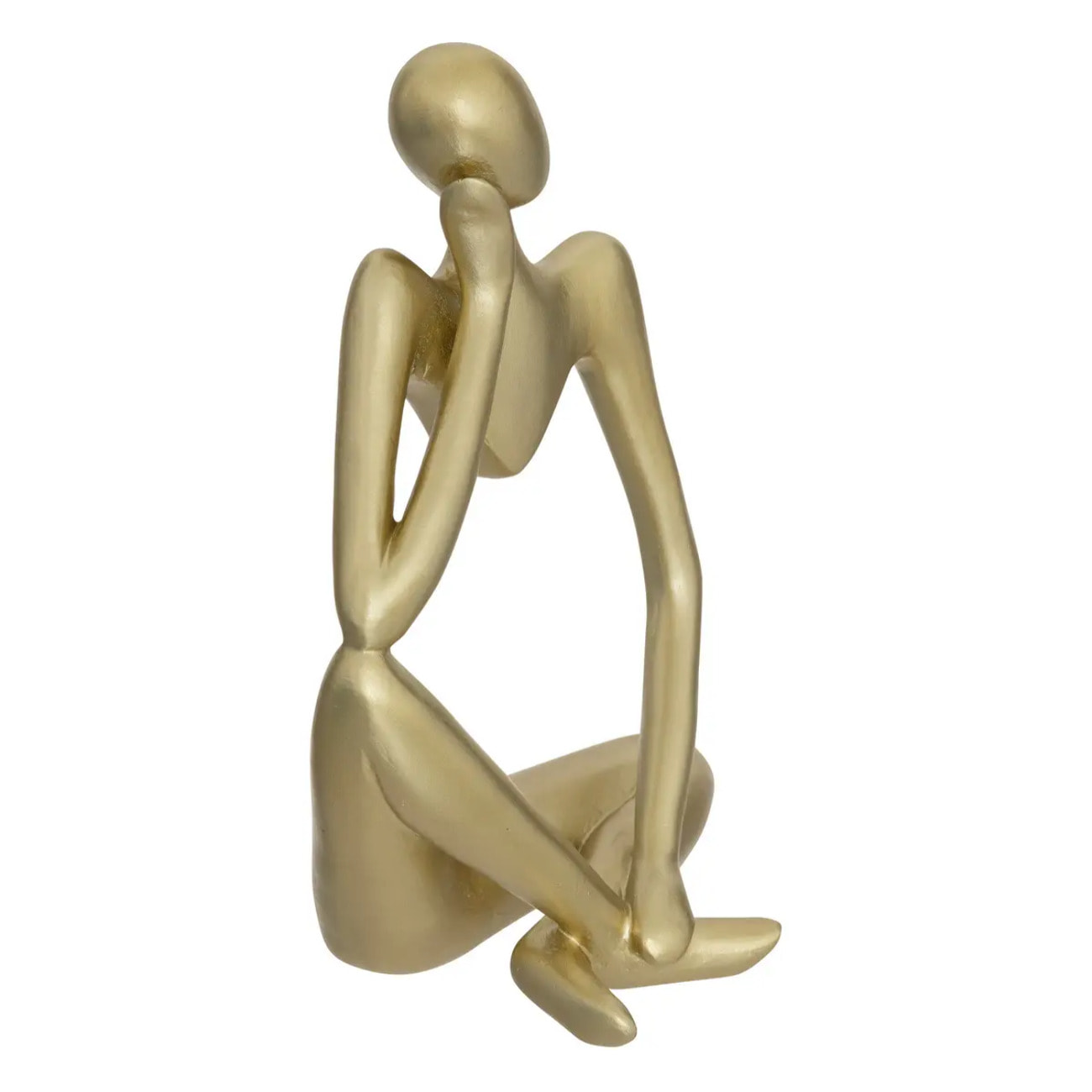 Set de 2 statuettes "Femme" en résine H17cm doré