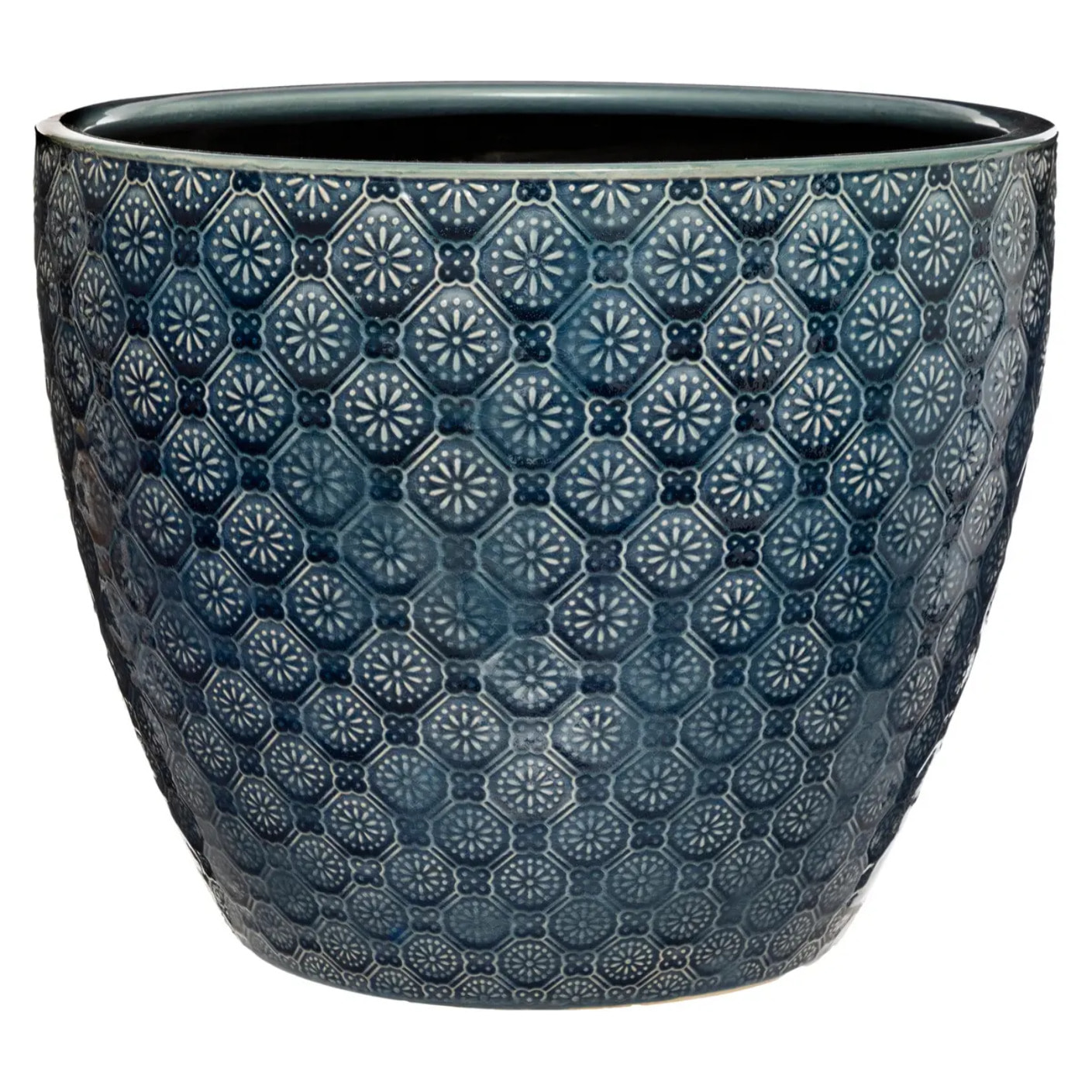 Set de 3 pots fleurs bleu encre D20/25/30cm