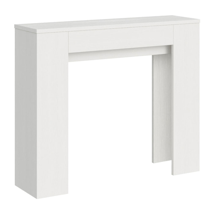 Console Extensible 90x25/181cm Slick Frêne Blanc