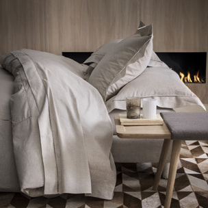 Taie de traversin unie en lin métis, Made in France, VENISE , Naturel