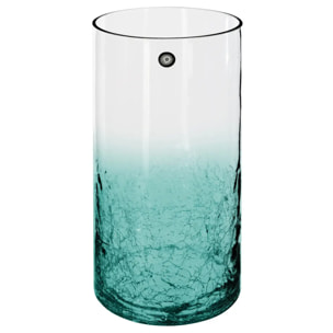 Vase cylindre verre craquelé H30cm