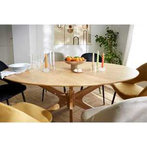 Table à manger design ovale chêne L160 cm DIELLI