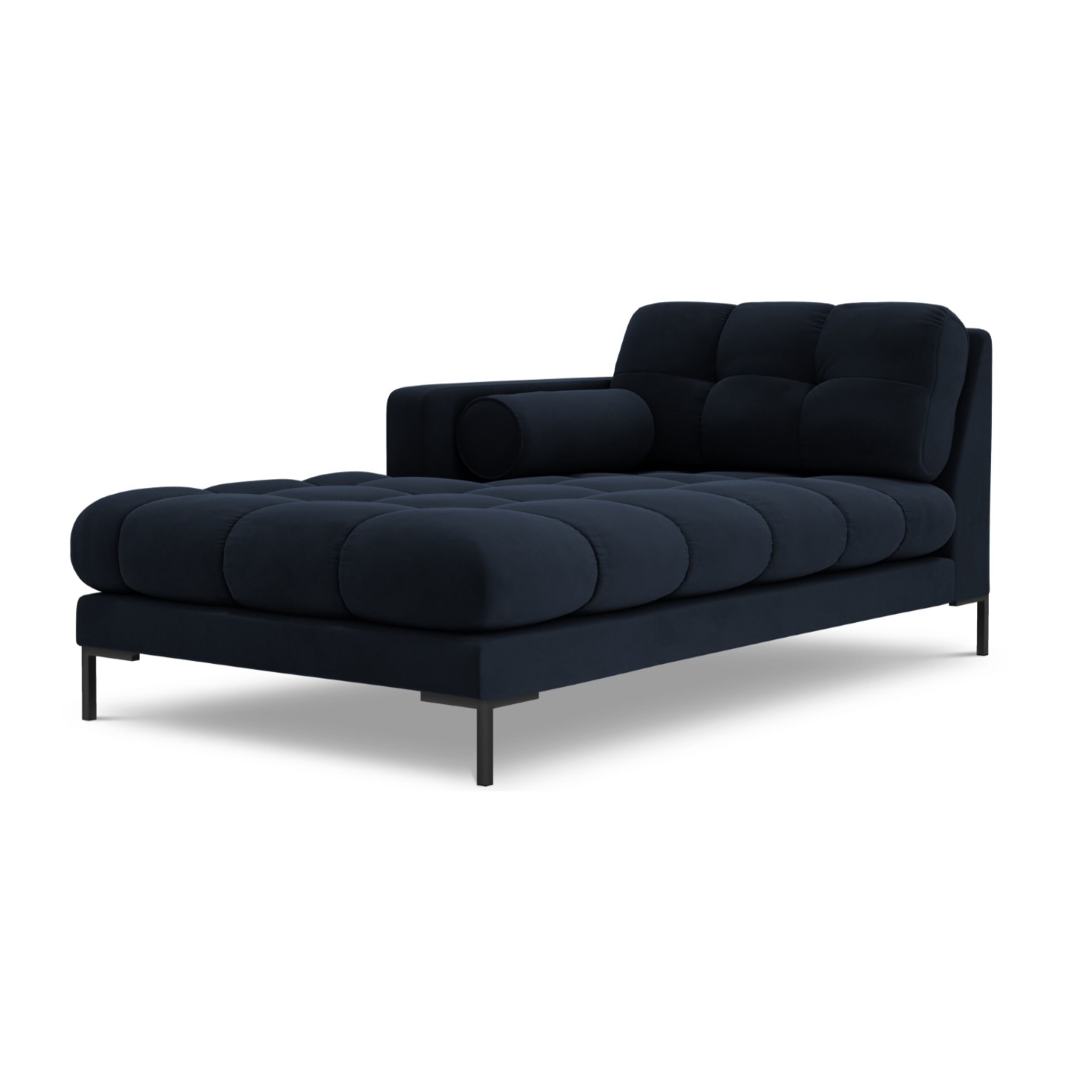 Méridienne gauche "Bali" en velours bleu foncé