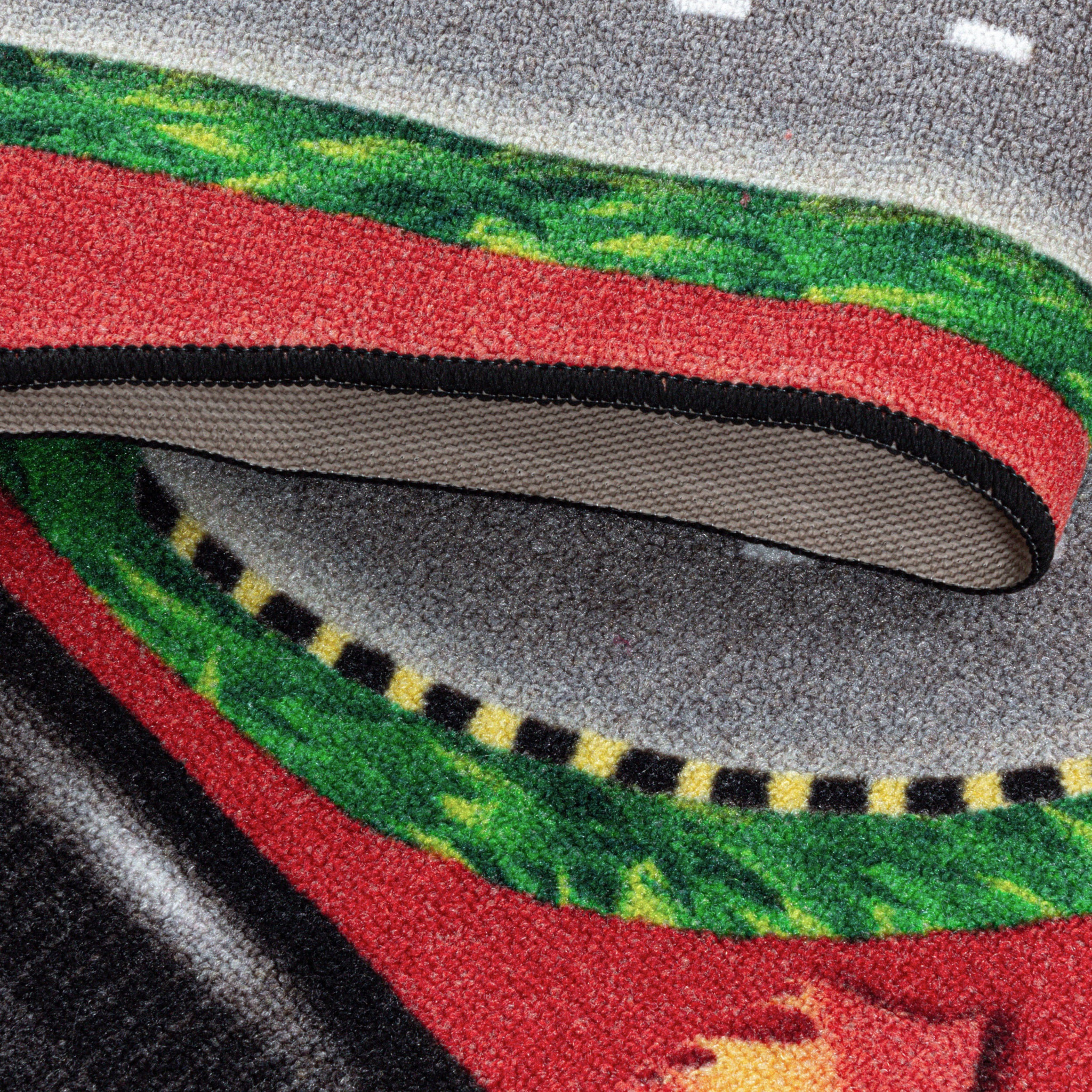 PLAY - Tapis enfant circuit voiture rouge - PLA2907ROU