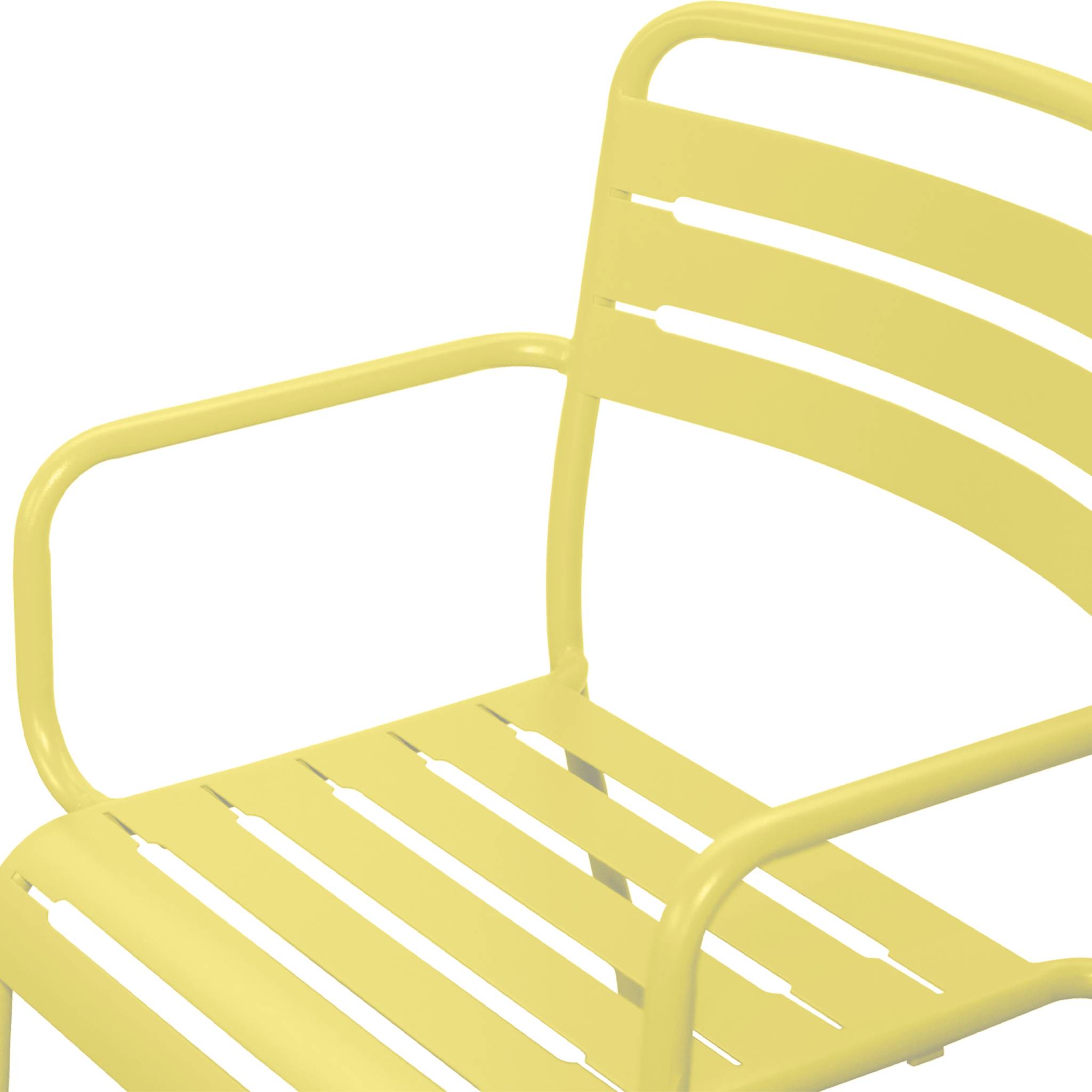 Lot de 2 fauteuils de jardin acier. 2 places. jaune. Amelia. L50.4 X P53 X H79.5cm