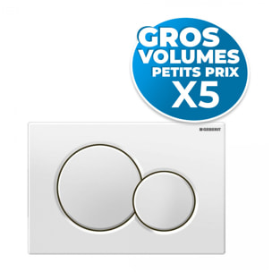lot de 5 plaques de déclenchement double touche SIGMA 01 blanche  (115.770.11.5-GVP5)