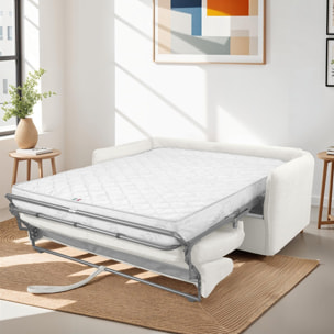 Canapé convertible express déhoussable 3 places en tissu bouclette - GINA