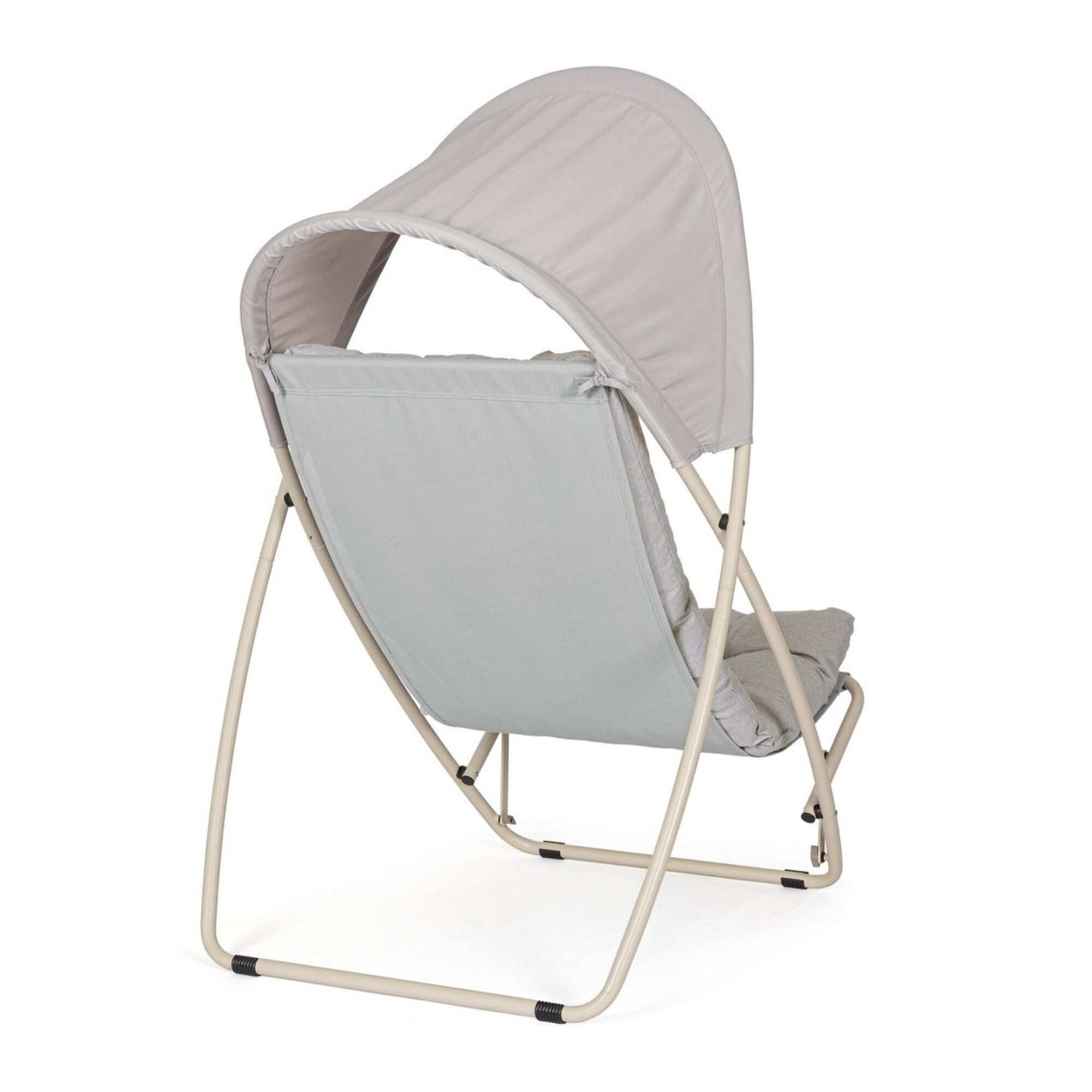 Poltrona lounge DEIA in acciaio beige e textilene tortora
