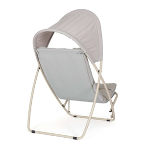 Poltrona lounge DEIA in acciaio beige e textilene tortora