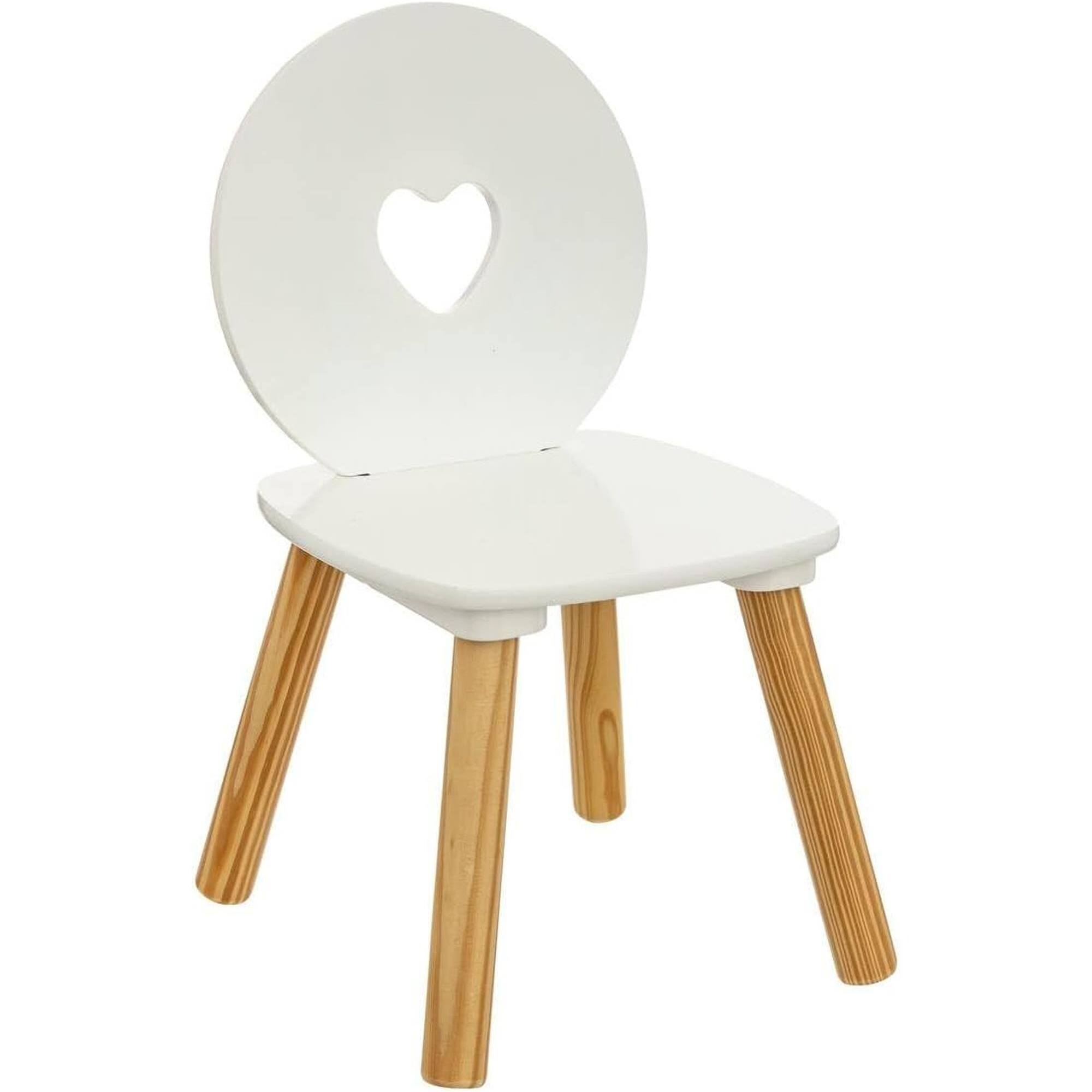 Silla infantil corazón maela madera blanca