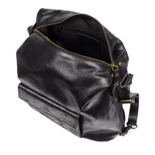 Irene Bolso de Hombro Mochila Mujer.Piel auténtica Gamuza Lavado a la Piedra