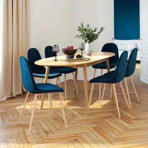 Table ovale 6/8 personnes extensible en bois clair 170/200 cm - Eddy